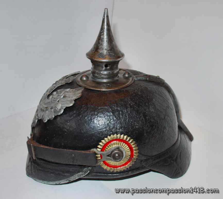 German pick helmet -from profile