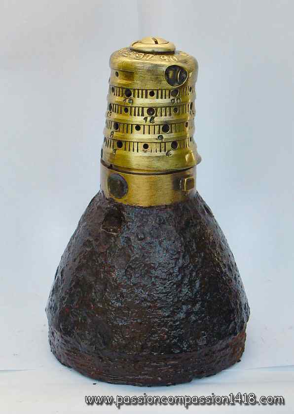 French time fuse, 'type 22/31 modèle 1897', mounted on a shrapnel 75 mm shell head